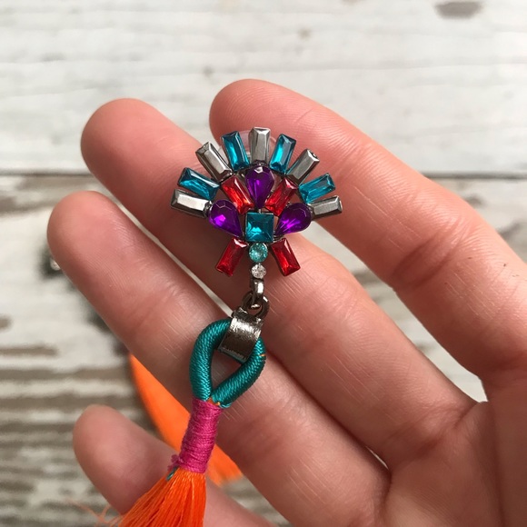 Jeweled Tassel Earrings - Picture 3 of 5